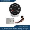 ELING 52mm Water Temp Meter 0-120℃/30-250℉ Temperature Gauge Indicator with 7 Colors Backlight for Boat Car Motorcycle 9-32V