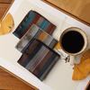2-Piece Set Narrow Neck Tie Set Adjustable Suit Pocket Square Striped Neckties  Business Occasions