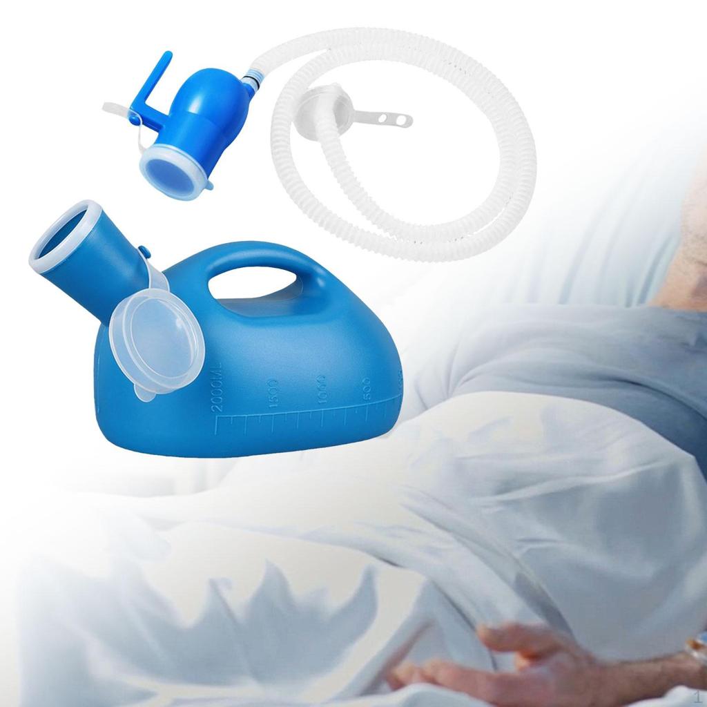 Male Urinal Bottle Men Potty 2000ml Leakproof Portable Pee Urinary Container for Sitting