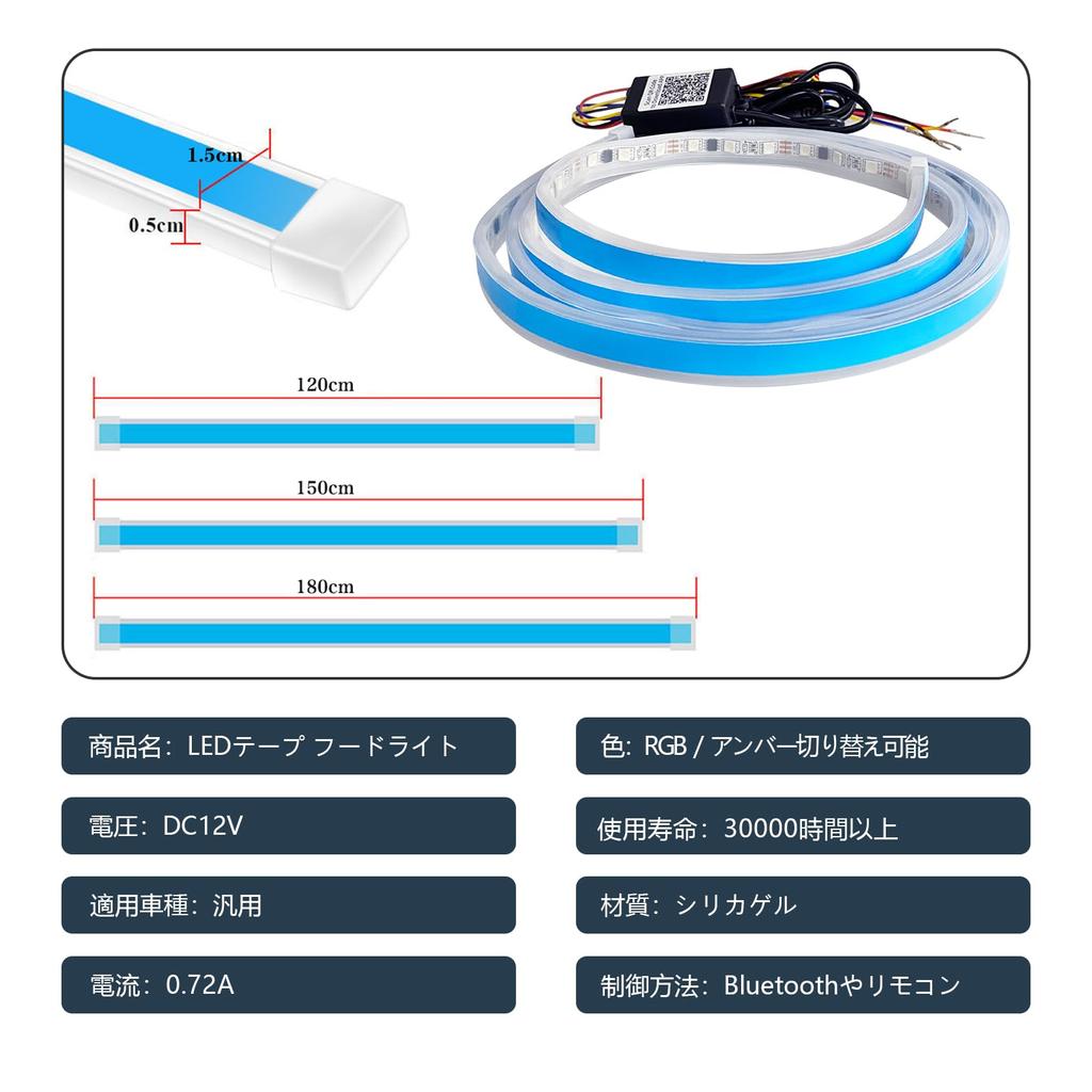 GZRUICA LED Tape, Food Light, LED Tape Light, Flowing Turn Signal, LED Sequential, For