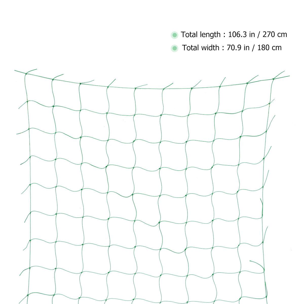 0.9x1.8m Vine Plants Net Heavy Duty Nylon Green Climbing Net for Gardening Fruit Vines Petunia Flowers Vegetable Support Size 4