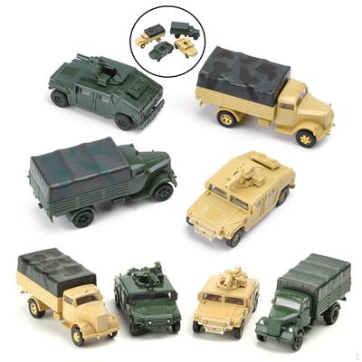 Set of 4 1:72 4D Assemble Truck,USA Truc,Plastic Collectibles Educational Toy