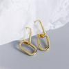 2026 New Women's Silver Geometric Hoop Earrings Simple Fashion Detachable Oval  Accessory Gift 1 Pair