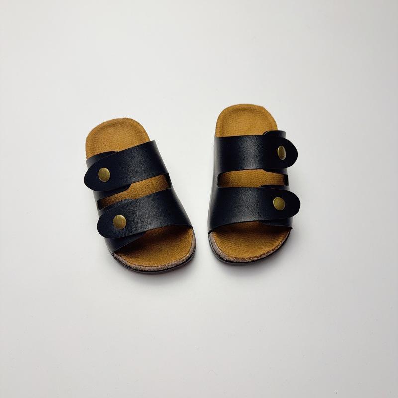 Trendy Non-Slip Leather Sandals for Boys & Girls: Stylish Korean Beachwear for Indoor & Outdoor Summer Fun