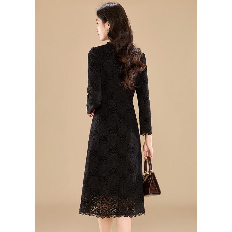 Kebier Elegant Lace Patchwork Slim Midi Dress