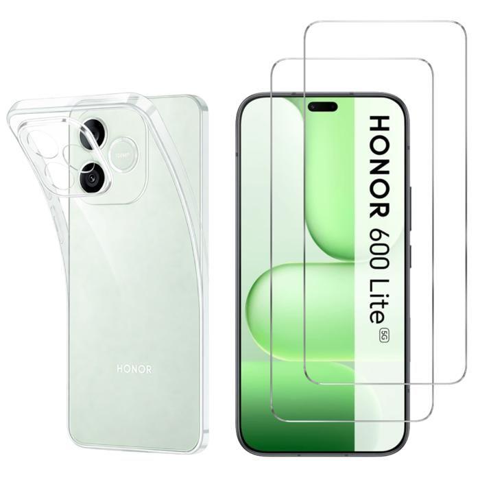 Case for Honor 600 Lite 5G and 2 Tempered Glass Screen Protector Film Phonillico®