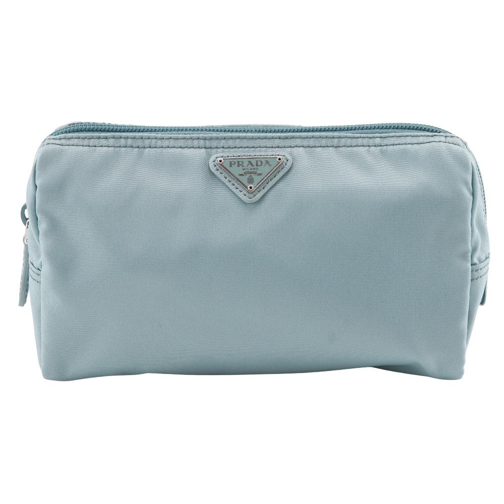 

PRADA Cosmetic porch Pouch 1NA693 NECESSAIRE Triangle logo RFID equipped LAGO Nylon _ Used