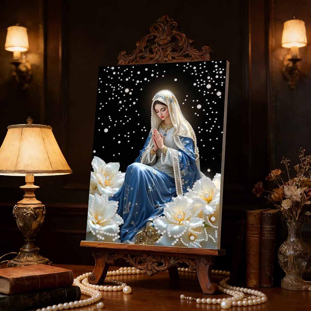 Pearl Painting Kit Virgin Mary Theme Frameless Handicraft DIY Bedroom Decoration Living Room Wall Art Room Decoration Art Craft Decoration