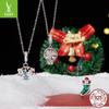 Christmas Joy White Gold Tri-Use Pendant: DIY Bracelet, Necklace & Tree Ornament
