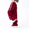 American Vintage Hip Hop High Street Loose Cargo Pants Women Stripe Elastic High Waist Drawstring Pocket Sports Straight Trouser