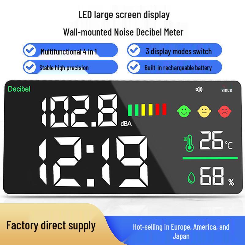 Wall-Mounted HD Sound Meter with Large Digital Display