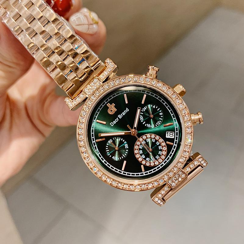New Fashionable and Atmospheric Steel Band Women's Watch Small Three-hand Calendar Watch Women's Waterproof Quartz Watch