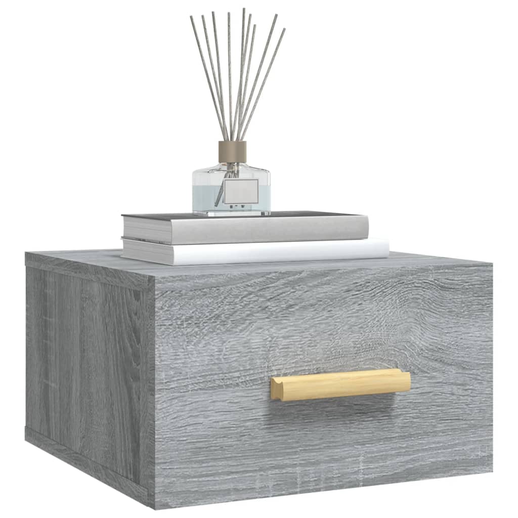 Wall Mounted Nightstand Gray Sonoma 35 x 35 x 20 cm