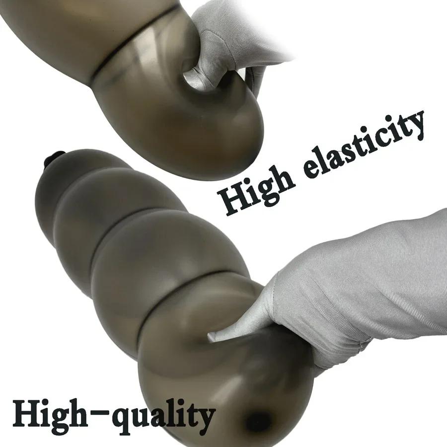 Super Long 5 Beads Inflatable Anal Plug Silicone Column Expandable Big Butt Plug Dildo Pump Ass Dilator Bdsm Sex Toy for Couples