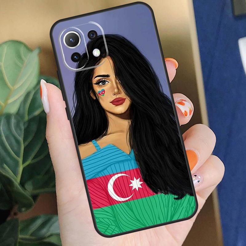Azerbaijan Flag Girl Case For Xiaomi 17 Pro Max 14 15 Ultra 13T 14T 15T Pro POCO F8 F7 F5 F6 X5 X6 X7 Pro Coque