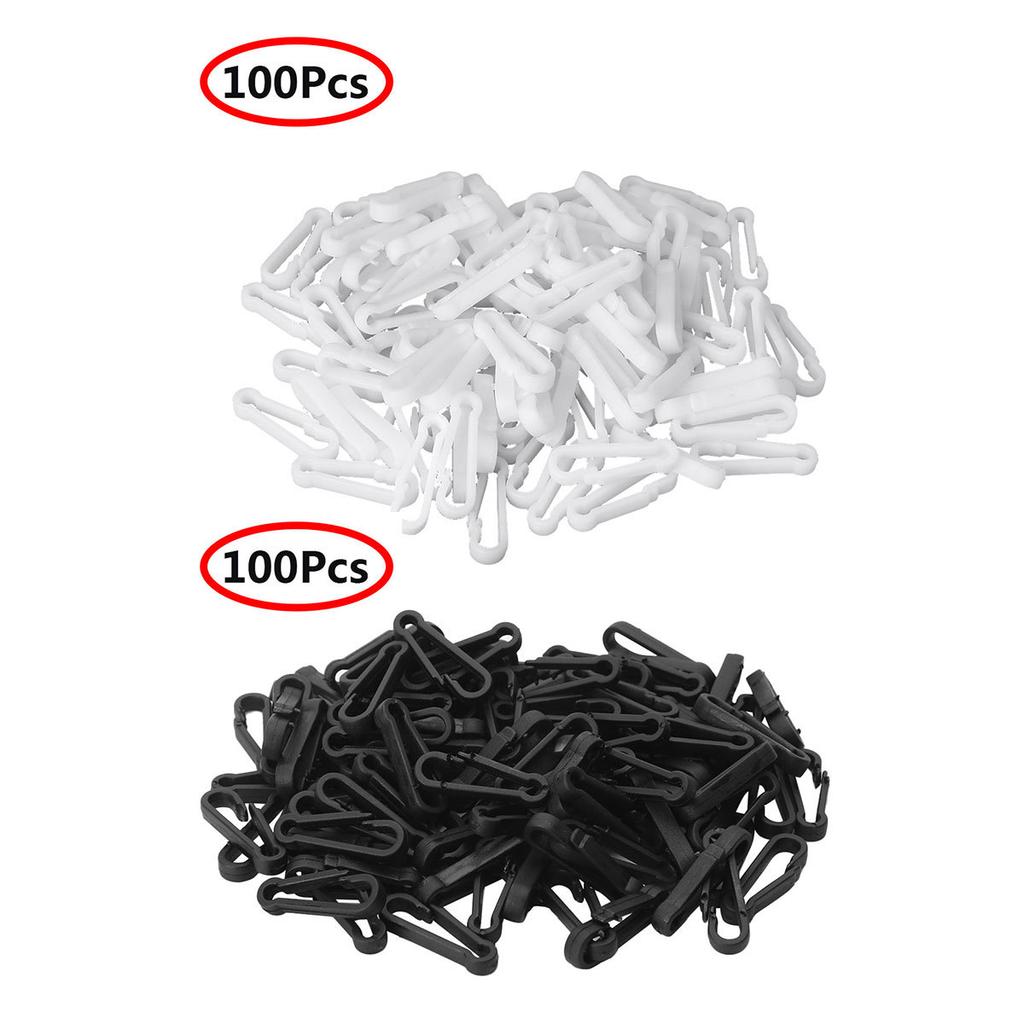 100 Pieces Mini Plastic Carabiner Hooks Buckle Clips for Paracord Keychain Bag Strap Parts