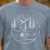 Camping T-Shirt, Mountain Forest Nature Scene Graphic Tee