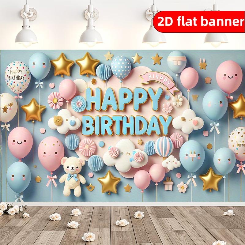 2D flat 1pc birthday party background decoration banner joyful atmosphere background cloth multi size polyester wall decoration