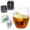 Halloween Party Silicone 3D Ice Ball Cube Tray Skull Shape Mold Chocolate Cake Baking Tools Black