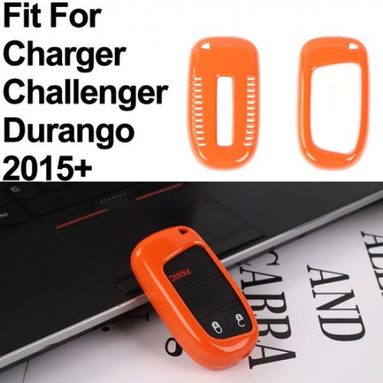 Key Fob Protection Skin Case Cover Trim For Dodge Charger Durango 2014+ Orange