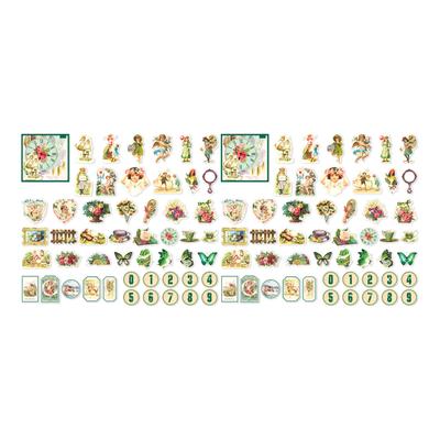 100 ark Vintage Stickers Bleksäkra Viktorianska Stickers för Scrapbooking för Anteckningsbok Trädgård