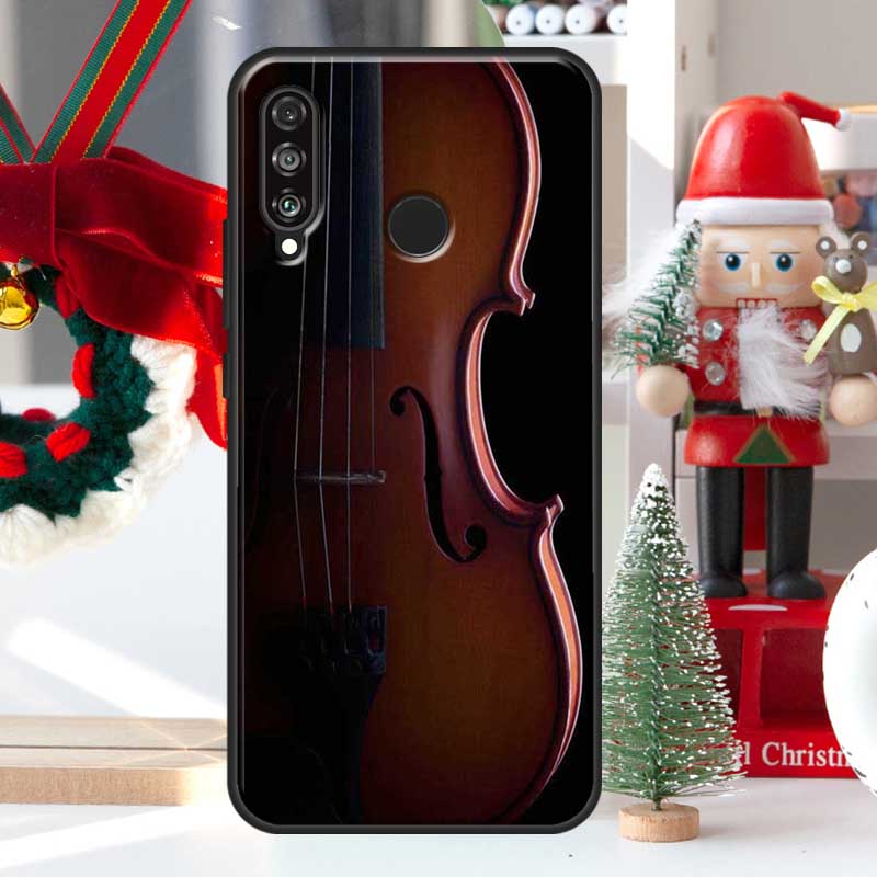 Elegant Wooden Violins Bow Music For Huawei Nova 7i 8i 11i 12i 12s Y73 Y70 Y90 Y60 Y72 Y61 Y91 9 10 SE P30 Pro P40 Lite Case