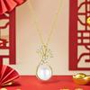 1Pc Fashion Synthetic Zircon Lucky Bag Design Necklace Imitation Pearl Exquisite Jewelry
