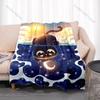 1PC Black cat gazes stars Print Adult Children Warm Blankets Home Travel Car Soft and Comfortable Suitable for all seasons