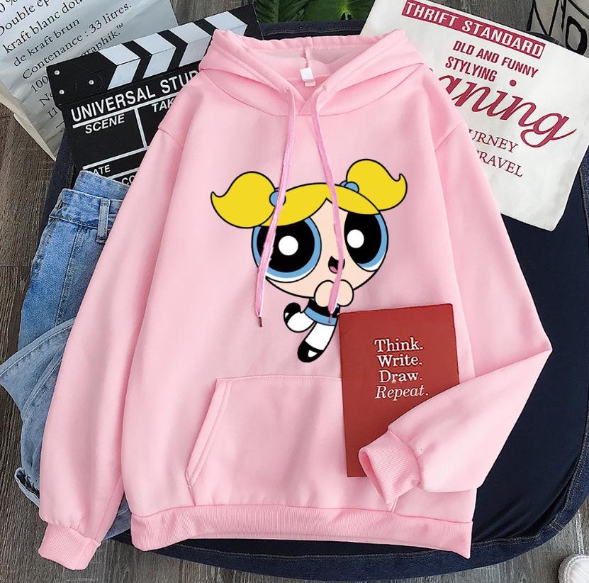 Flying Little Police Sweater Cartoon Anime Printed Hooded Pullover Sweater Loose Hot Top