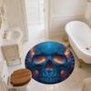Flaming Skull,Round Area Rug,Carpet Rug for Living Room Bedroom Sofa Playroom Decor,Non-slip Floor Mat