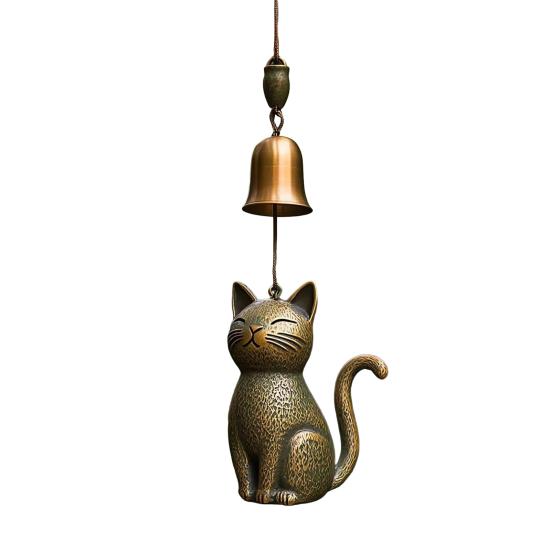 Retro Katze Windspiel Handgefertigt Niedliches Kätzchen Windspiel Vintage Hängendes Windspiel für Garten Terrasse Veranda Innendekor Geschenkidee für Katzenliebhaber