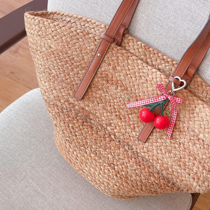 Check Ribbon Cherry Keychain