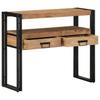 Console Table with Shelf Brown 90 X 33 X 75 Cm Solid Acacia Wood