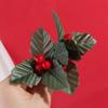 12Pcs/set Handmade Artificial Christmas Leaves DIY Mini Christmas Holly Wreaths Cute Foam Bonsai Plant Accessories