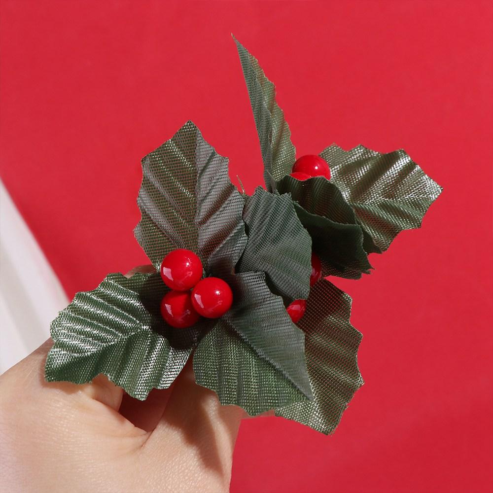12Pcs/set Handmade Artificial Christmas Leaves DIY Mini Christmas Holly Wreaths Cute Foam Bonsai Plant Accessories