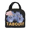 Grizzy und die Lemminge Zeichentrick Anime Isolierte Lunchtasche für Damen Kinder Tragbare Lebensmittelboxen Thermische Lunchbox Tragetasche