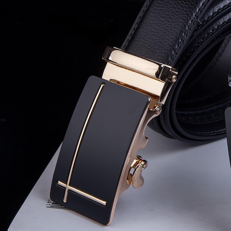 Cross Buckle Men's Boxed Belt Men's Belt Automatic Buckle Belt