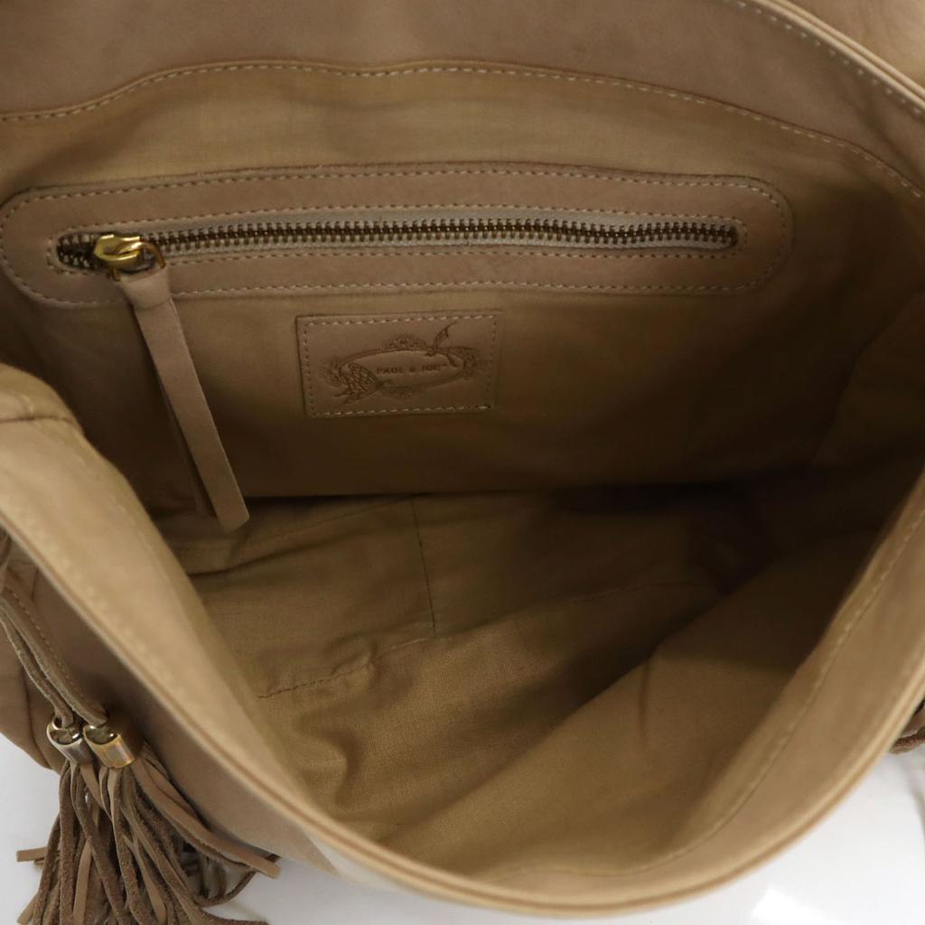 PAUL&JOE Zamszowa Torba na Ramię z Frędzlami beżowa Damska Używana