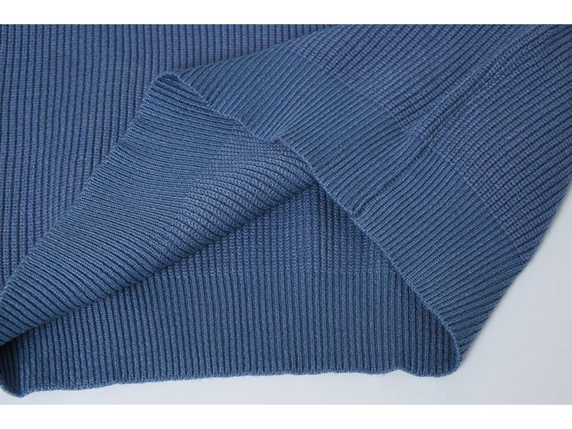 Unisex Solid Color Knit Pullover Sweater with Drop Shoulders