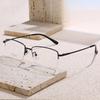 2024 Ultra-light Fashionable Square Semi-rim Titanium Blue Light Blocking Myopia Glasses