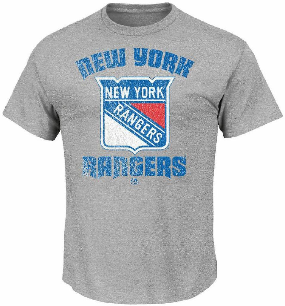 New York Rangers Herren Stahl Heather Spielvergehen Kurzarm T-Shirt