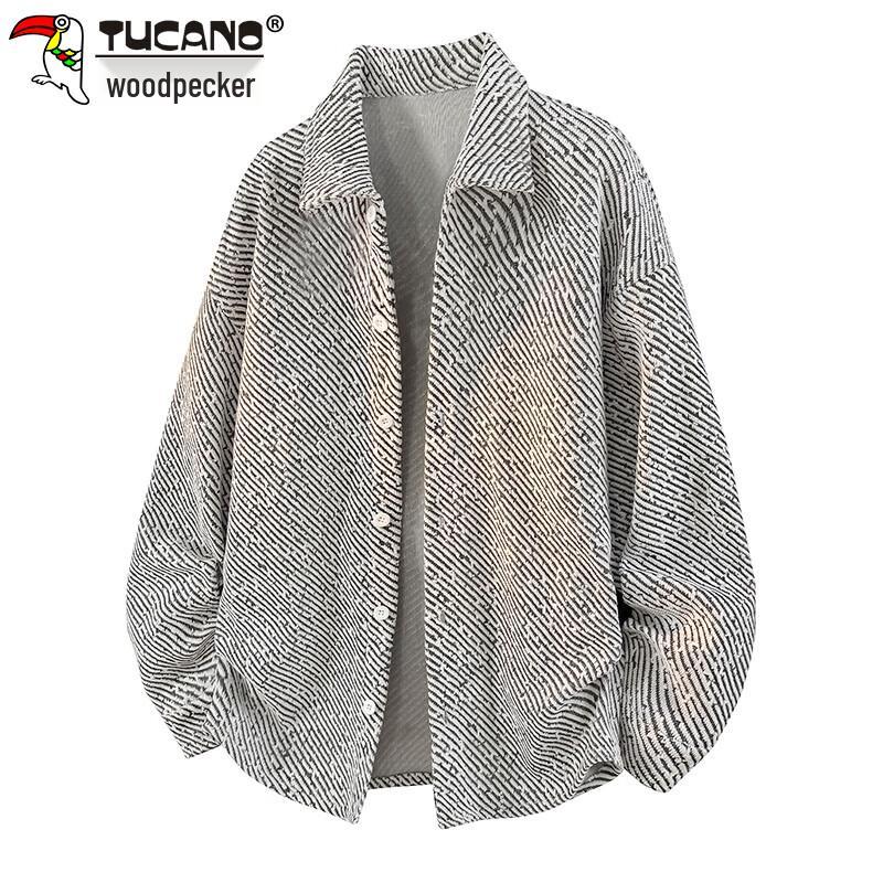 TUCANO Men's Autumn/Winter Textured Lapel Cardigan Jacket