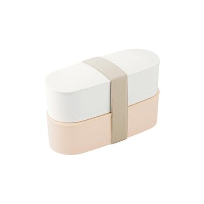 Fresh Lunch Bento Light Slim Dishwasher and Microwave LBE Box, 2-Tier Box, 600ml, Beige, Size, Safe, DJT-601W