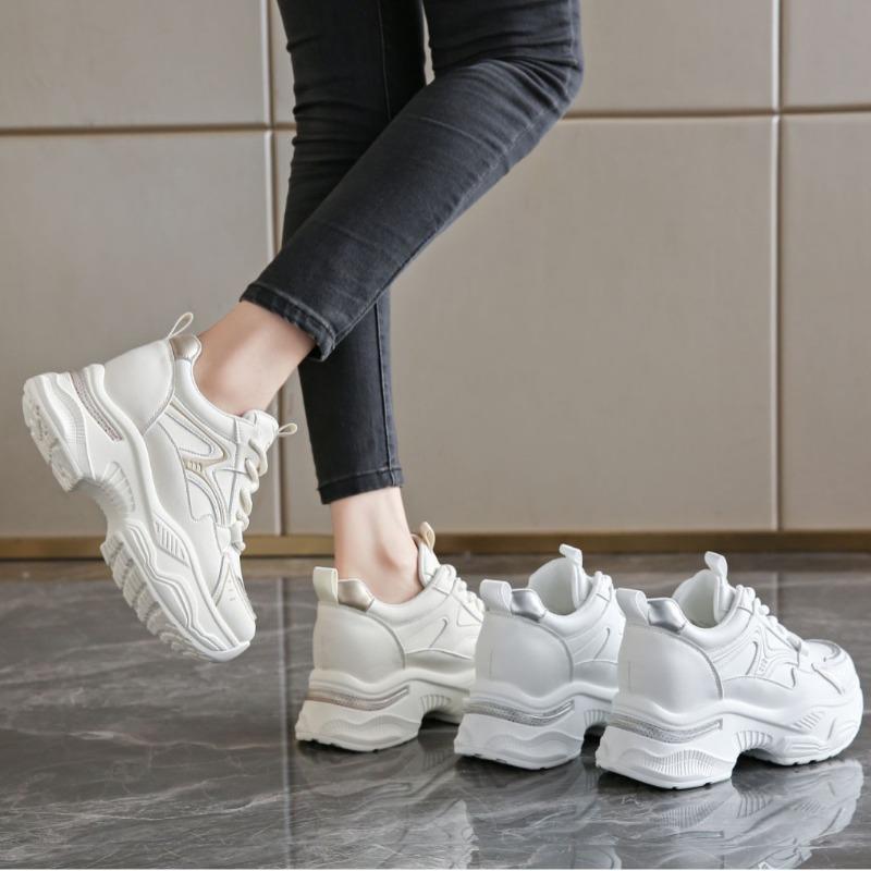 Inner Height Increase Women's Platform Casual Women's Shoes Spring New Small Man Showing Feet Small Retro Sports Shoes