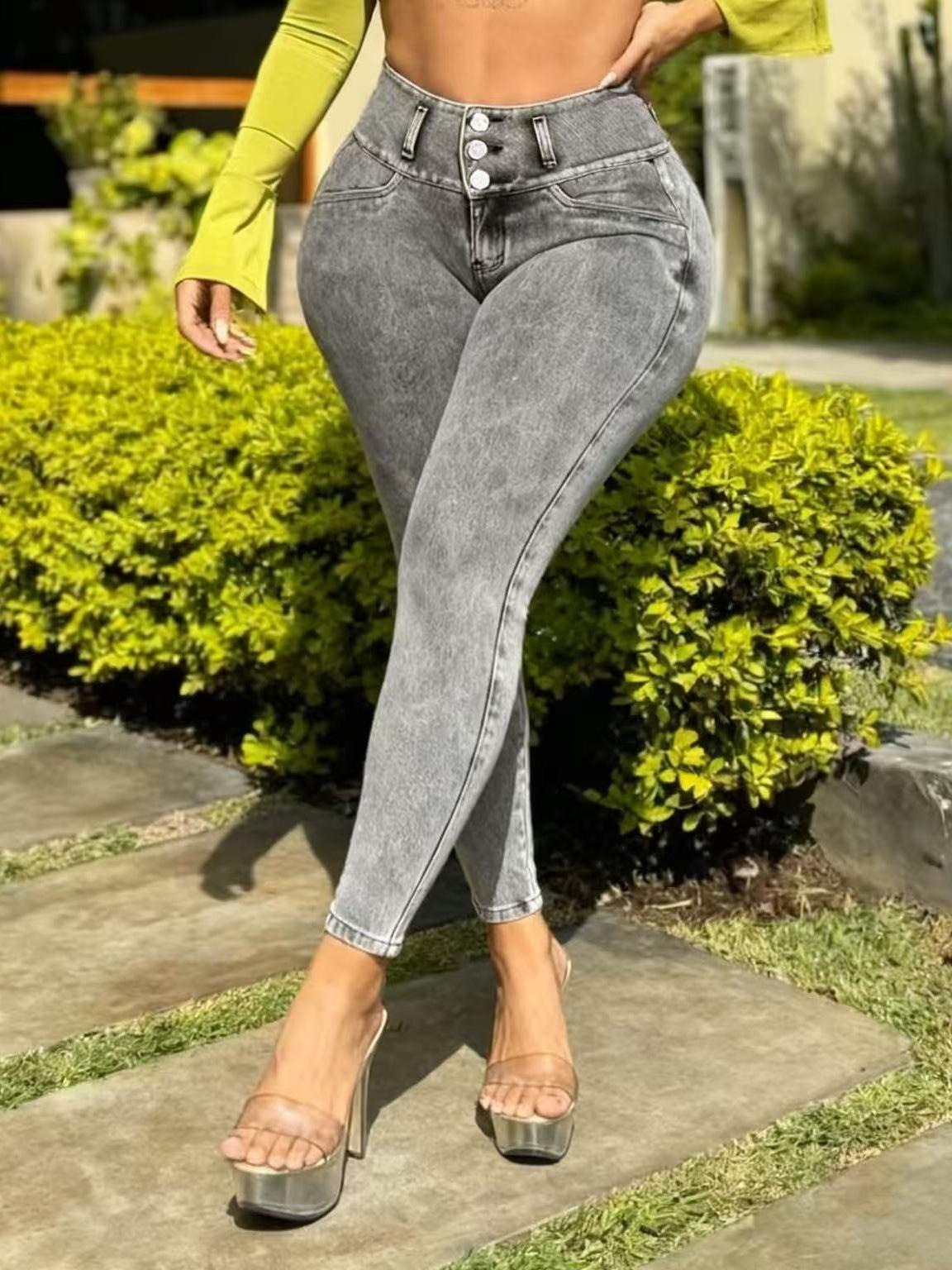 High-Waisted Stretchy Butt-Lifting Skinny Jeans 3XL