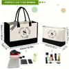 Women's  Set Large Capacity Shopping Bags Fashion Canvas Letter Handbag Makeup Bags Travel Storage Bag Office