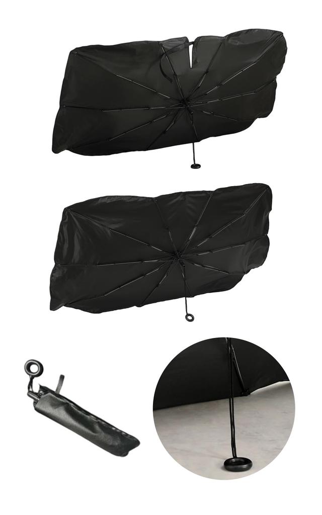Car Umbrella Style UV Nanopolymer Folds Up for Compact Fits All Easy Installation for Kei and Minivans Small Sunshade, [99% Protection, 6-Layer