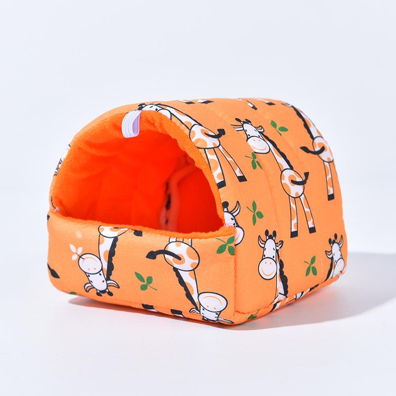 Winter Warm Cotton Nest for Small Pets - Hamster, Rabbit, Mouse House with Floral Design