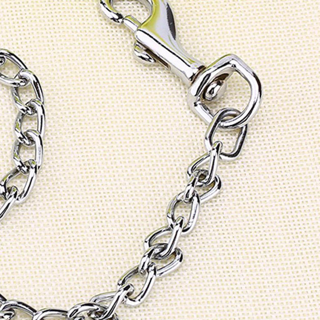  Stainless Steel Double Dog Coupler Chain 2 Way   Leash for 2 Dogs Walking with O Buckle Short 40cm for Small Pets 