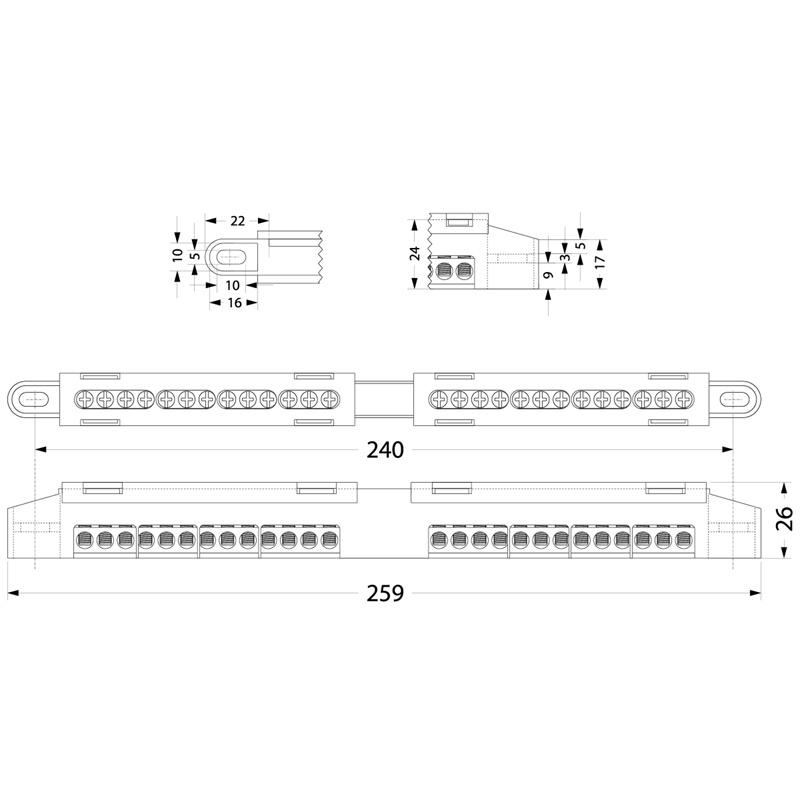 Terminal Block for Distribution Board N+Pe Lz-12